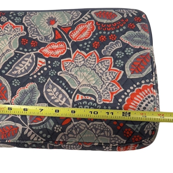 3x25* Vera Bradley Laptop Padded Sleeve Nomadic Floral 11x14” Mint Coral Grey - Picture 10 of 12